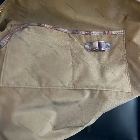 Authentic Brahmin Blue and Red Shoulder Bag with Textured Finish - Picture 9 of 13